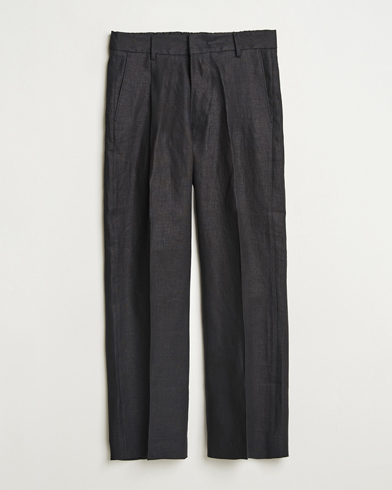 Heren | Linnen broeken | NN07 | Kay Relaxed Fit Linen Trousers Black