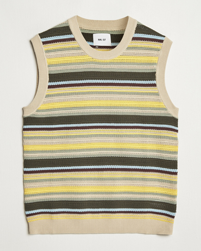 NN07 Huxley Knitted Striped Vest Multi – Meerkleurig