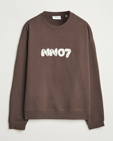 Heren | Business & Beyond - Casual | NN07 | David Rope Logo Crew Neck Sweatshirt Coffee