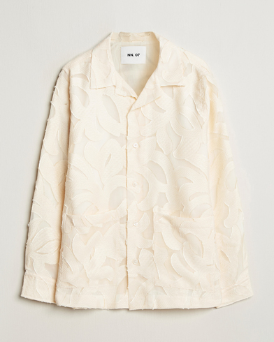 NN07 Hank Fil-Coupé Jacquard Overshirt Off White – Wit