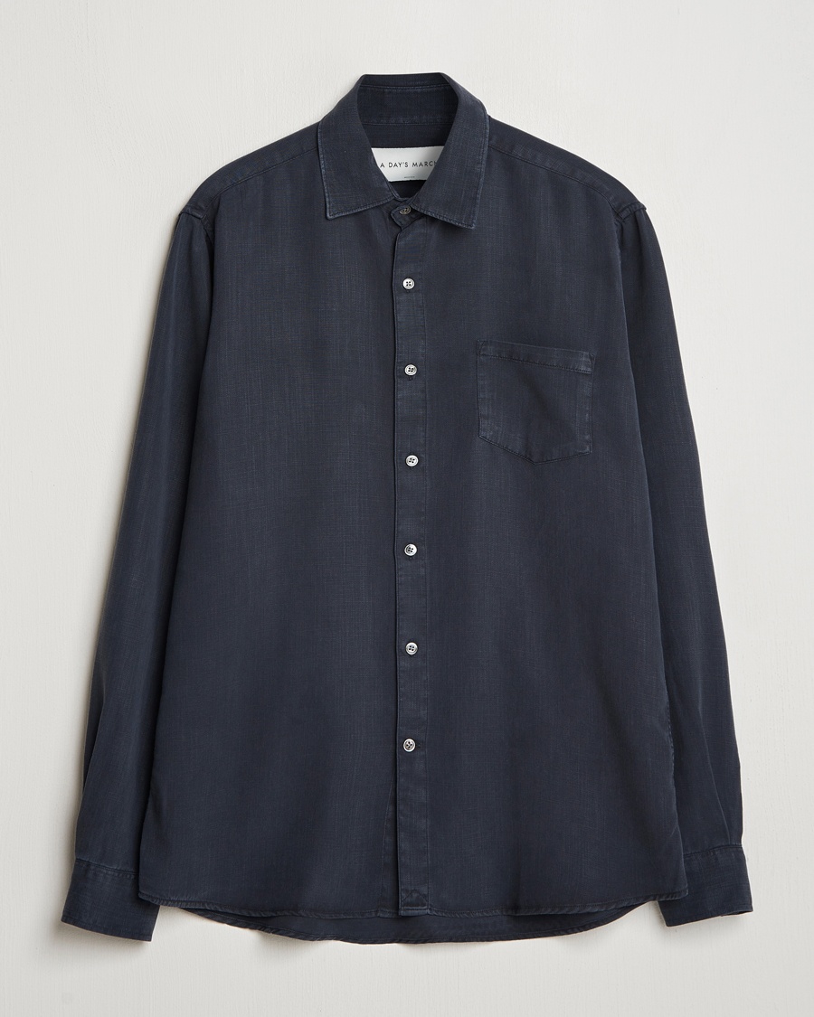 A Day's March Daintree Lyocell Shirt Navy – Bleu