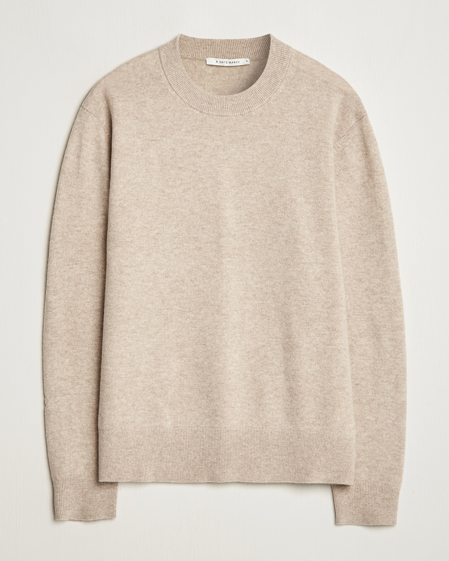 Heren | A Day's March | A Day's March | Marlow Cashmere Blend Sweater Sand