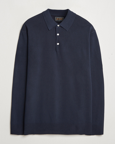 Homme | Polos Tricotés | BEAMS PLUS | Long Sleeve 12G Knit Polo Navy