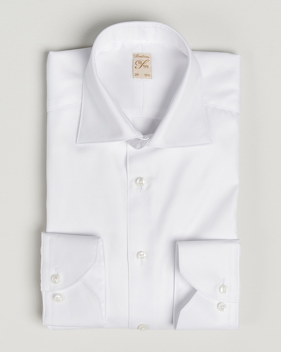 Stenströms 1899 Cotton Twill Shirt White – Wit