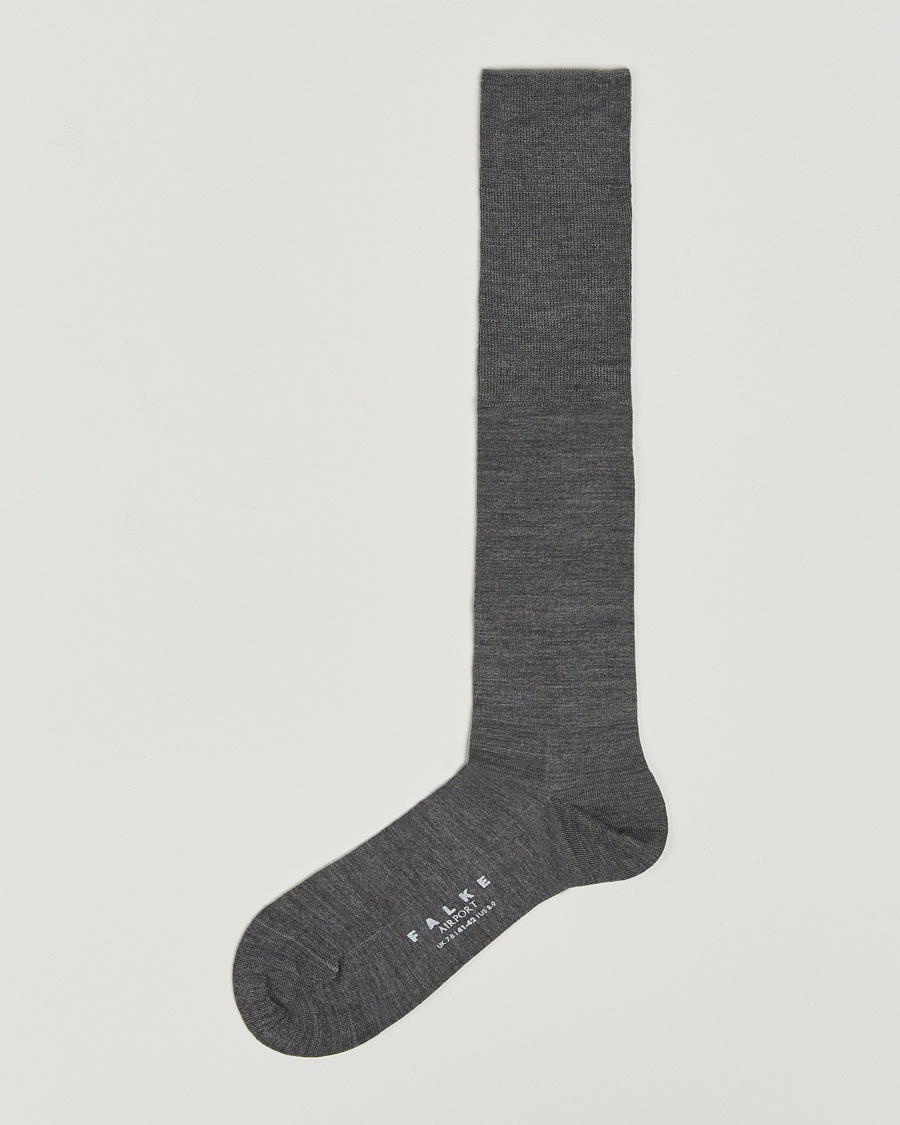 Falke Airport Knee Sock Dark Grey – Grijs