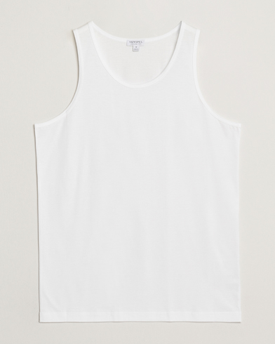 Sunspel Superfine Cotton Underwear Vest White – Wit