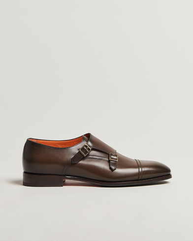 Santoni Adrian Double Monk Dark Brown Calf – Marron