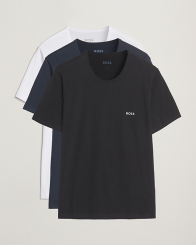 BOSS BLACK 3-Pack Crew Neck T-Shirt White/Navy/Black – Blauw