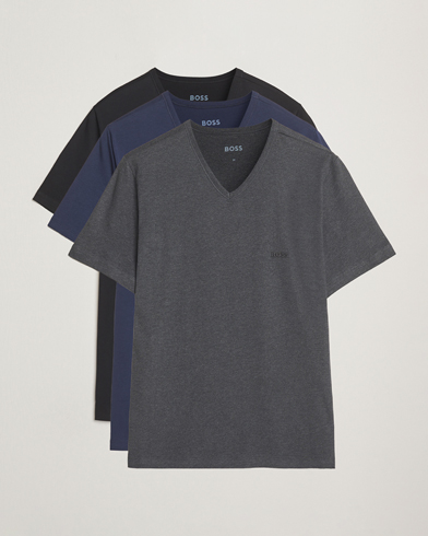 BOSS BLACK 3-Pack V-Neck T-Shirt Black/Blue/Grey – Blauw