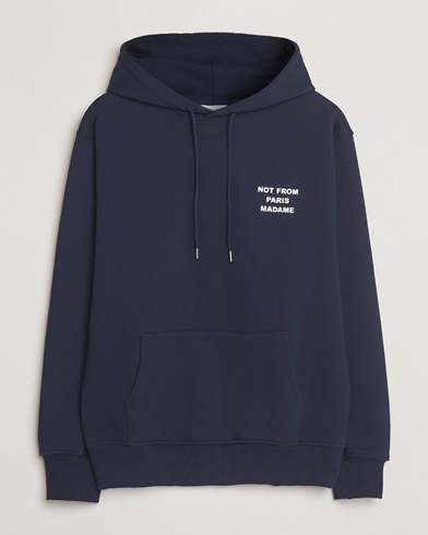 Drôle de Monsieur Slogan Hoodie Navy – Blauw