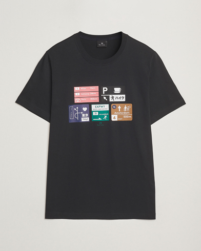 Homme | | PS Paul Smith | Road Signs Crew Neck T-Shirt Black