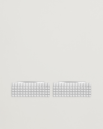 S.T. Dupont Cufflink Rectangle Diamond Head Silver – Argent