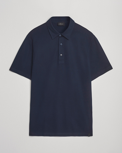 Brioni Short Sleeve Polo Piquet Navy – Blauw