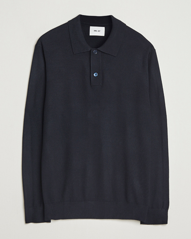Homme | NN07 | NN07 Serge Wool Knitted Polo Deep Navy
