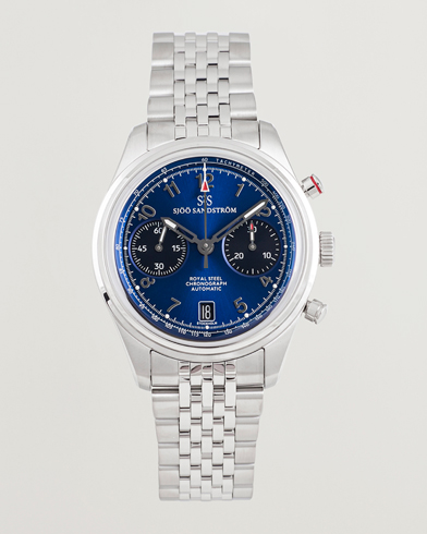 Sjöö Sandström Royal Steel Chronograph 40mm Blue Dial – Blauw