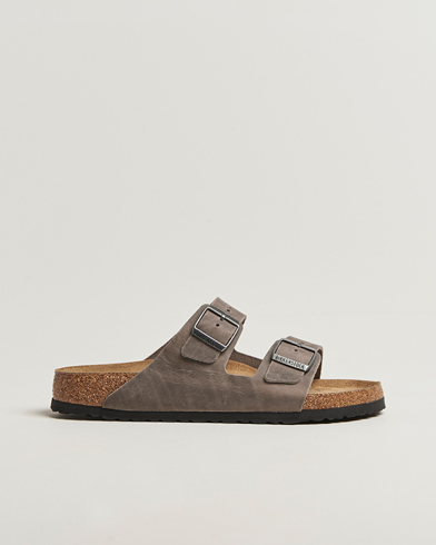 BIRKENSTOCK Arizona Soft Footbed Iron Oiled Leather – Grijs