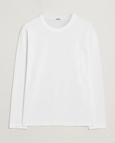 Tekla Organic Cotton Long Sleeve T-Shirt White – Blanc