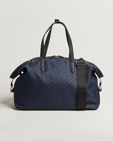 Smythson Canvas Stamp Travel Bag Navy – Blauw