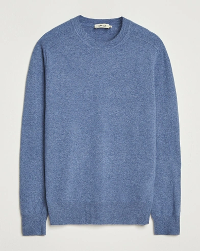Altea Wool/Cashmere Crew Neck Pullover Blue – Blauw