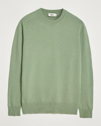 Altea Wool/Cashmere Crew Neck Pullover Green – Groen