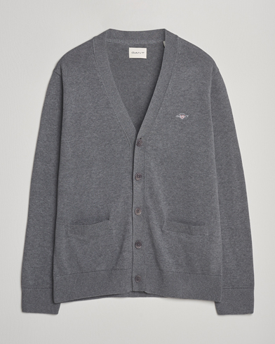 Gant Casual Cotton Cardigan Dark Grey Melange – Grijs