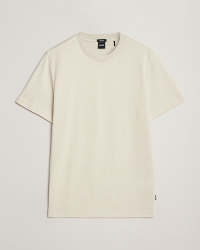 BOSS BLACK Thompson Structured Crew Neck T-Shirt Open White – Wit