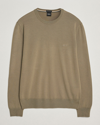 BOSS BLACK Botto Merino Knitted Pullover Open Brown – Marron