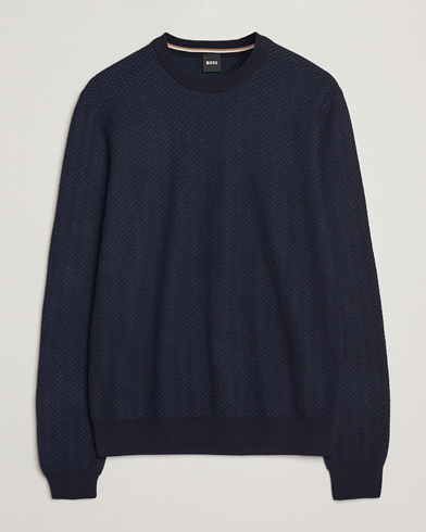 Homme | BOSS BLACK | BOSS BLACK Habito Wool Knitted Sweater Dark Blue