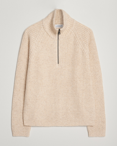 J.Lindeberg Victor Wool Half Zip Moonbeam Melange – Beige