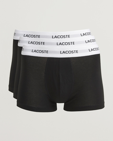 Lacoste 3-Pack Stretch Cotton Trunks Black – Zwart