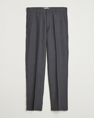 Samsøe Samsøe Noah Pleated Trousers Dark Grey Melange – Grijs