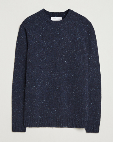 Samsøe Samsøe Nataniel Donegal Knitted Crew Neck Salute Navy – Blauw