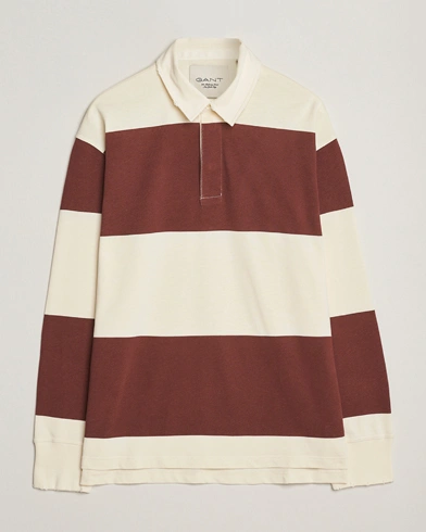 GANT 240 Mulberry Street Block Stripe Heavy Rugger Mahogany Brown/White – Meerkleurig