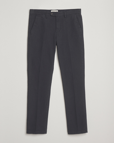 Gant Slim Fit Cotton Herringbone Trousers Antracite – Grijs