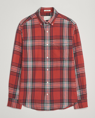 Gant Regular Fit Checked Flannel Shirt Modern Rust – Multicolore