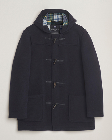 Homme | Gloverall | Gloverall Mid Length Duffle Coat Navy/Dress Gordon