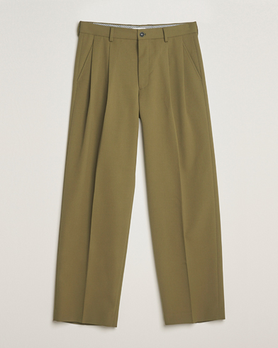 NN07 Justin Double Pleated Suit Trousers Firene Green – Groen
