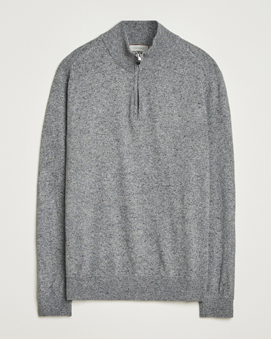 Canali Donegal Half Zip Sweater Grey Melange – Grijs