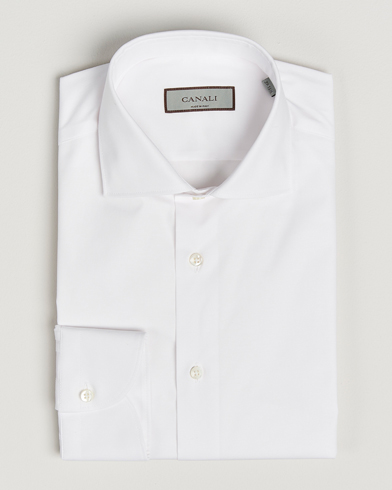Canali Slim Fit Cotton/Stretch Shirt White – Blanc