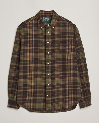 Gitman Vintage Brushed Winter Madras Button Down Shirt Brown/Olive – Bruin
