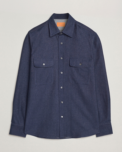 Grigio Heavy Twill Overshirt Navy – Blauw