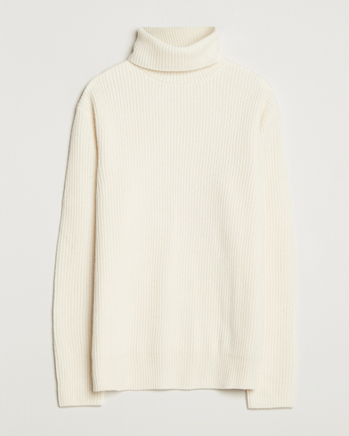 LES DEUX Eddie Wool Rib Rollneck Ivory – Blanc