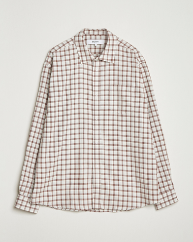Palmes Cotton/Merino Shirt White/Brown – Bruin