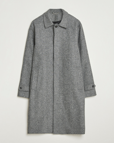 Palmes Herringbone Wool Coat Charcoal – Gris