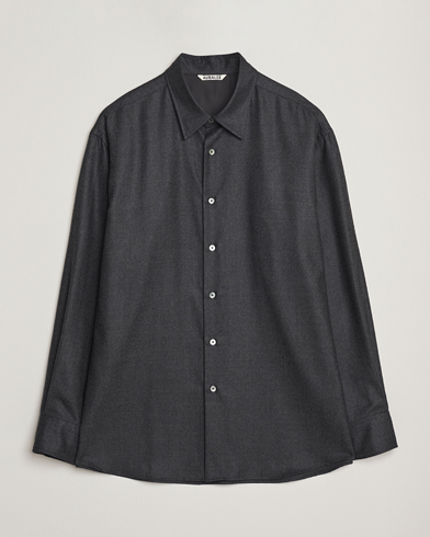 Homme | Auralee | Auralee Superligt Flannel Shirt Charcoal