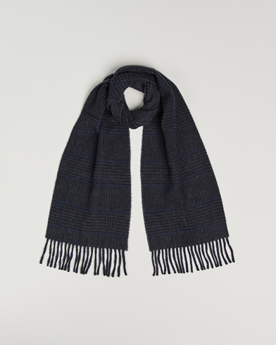 Polo Ralph Lauren Wool Blend Scarf Navy Check – Blauw