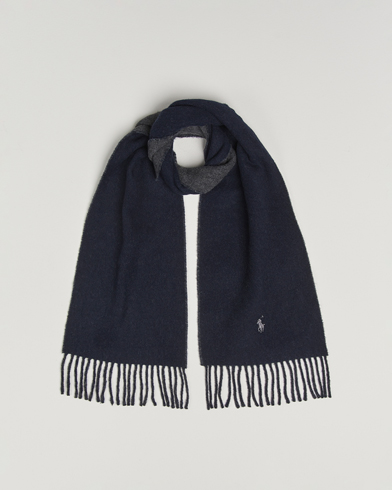 Polo Ralph Lauren Reversible Wool Scarf Navy/Charcoal – Blauw
