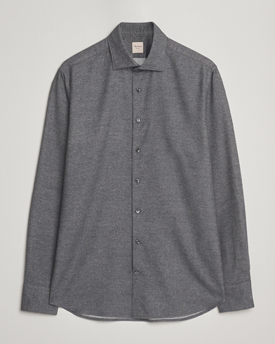 Stenströms Regular Fit Cut Away Flannel Shirt Grey – Gris