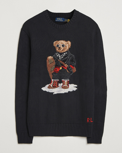 Homme | Polo Ralph Lauren | Polo Ralph Lauren Holiday Bear Cotton Sweater Polo Black