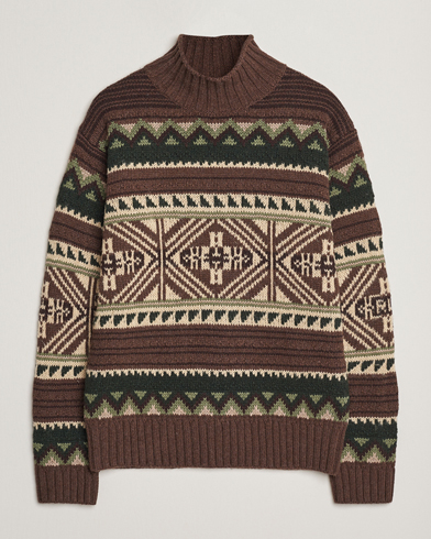 Homme | Polo Ralph Lauren | Polo Ralph Lauren Wool Cotton Blend Sweater Brown Combo